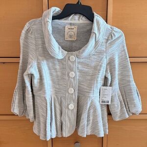 Anthropologie Allihop Peplum Jacket Grey